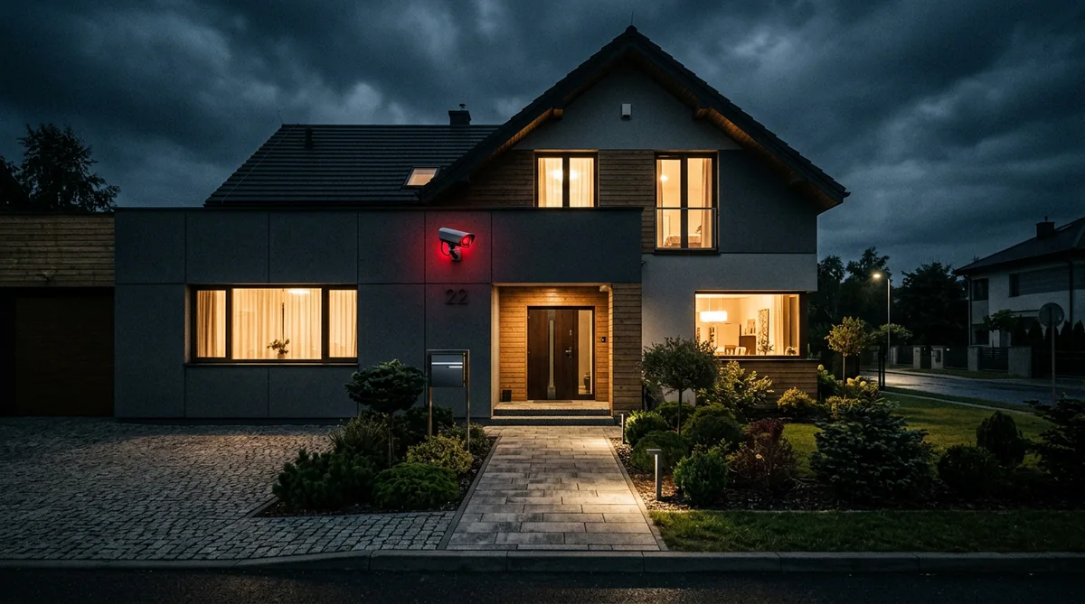 Security camera at night